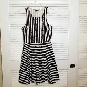H&M Striped Fit and Flare Dress Sz S